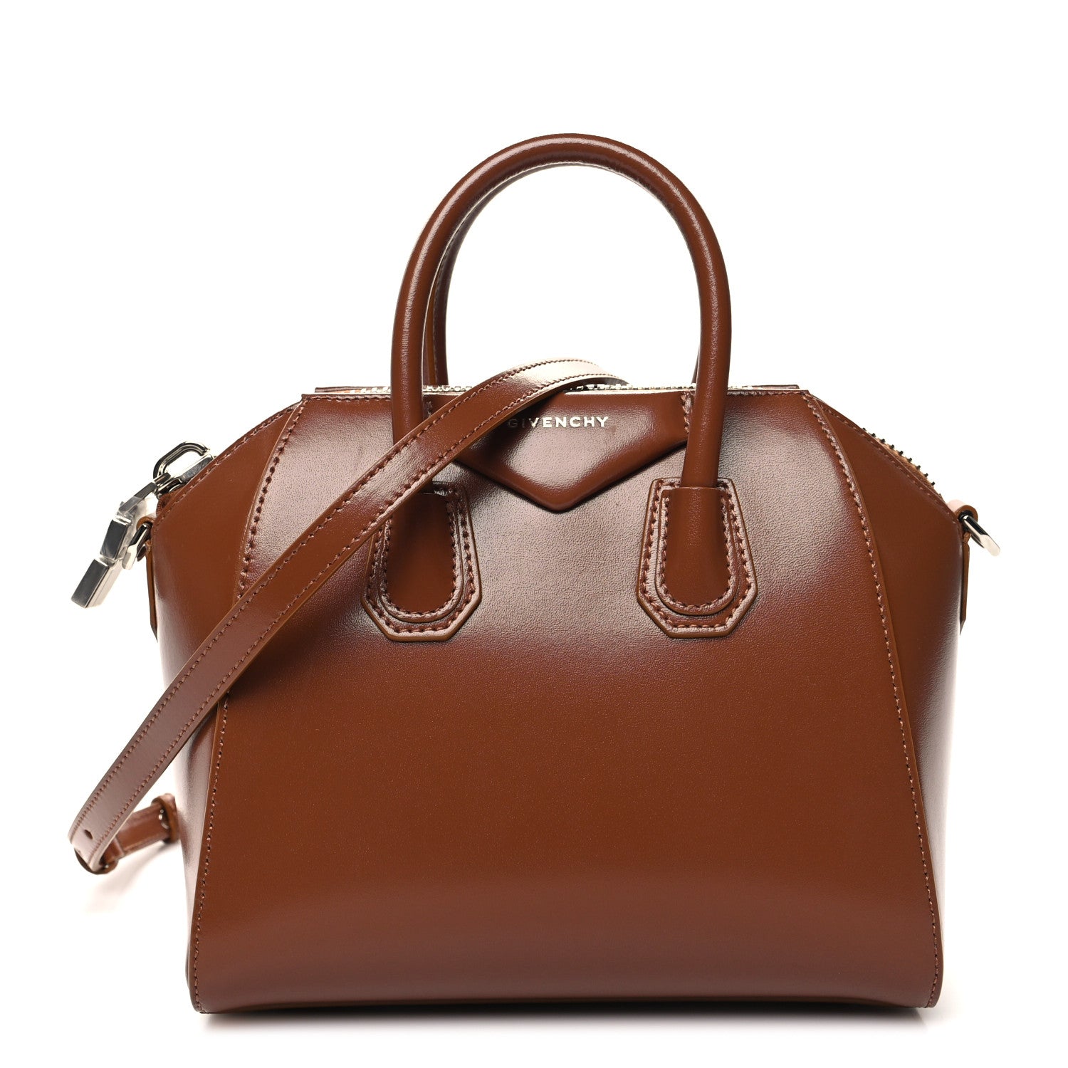 Givenchy Shiny Lord Calfskin Mini Antigona Tan 1 of 9