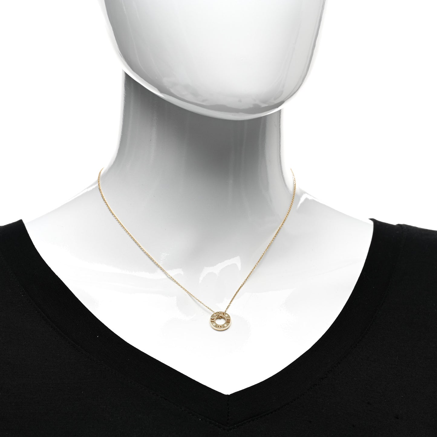 18K Yellow Gold Diamond Atlas Pierced Pendant Necklace
