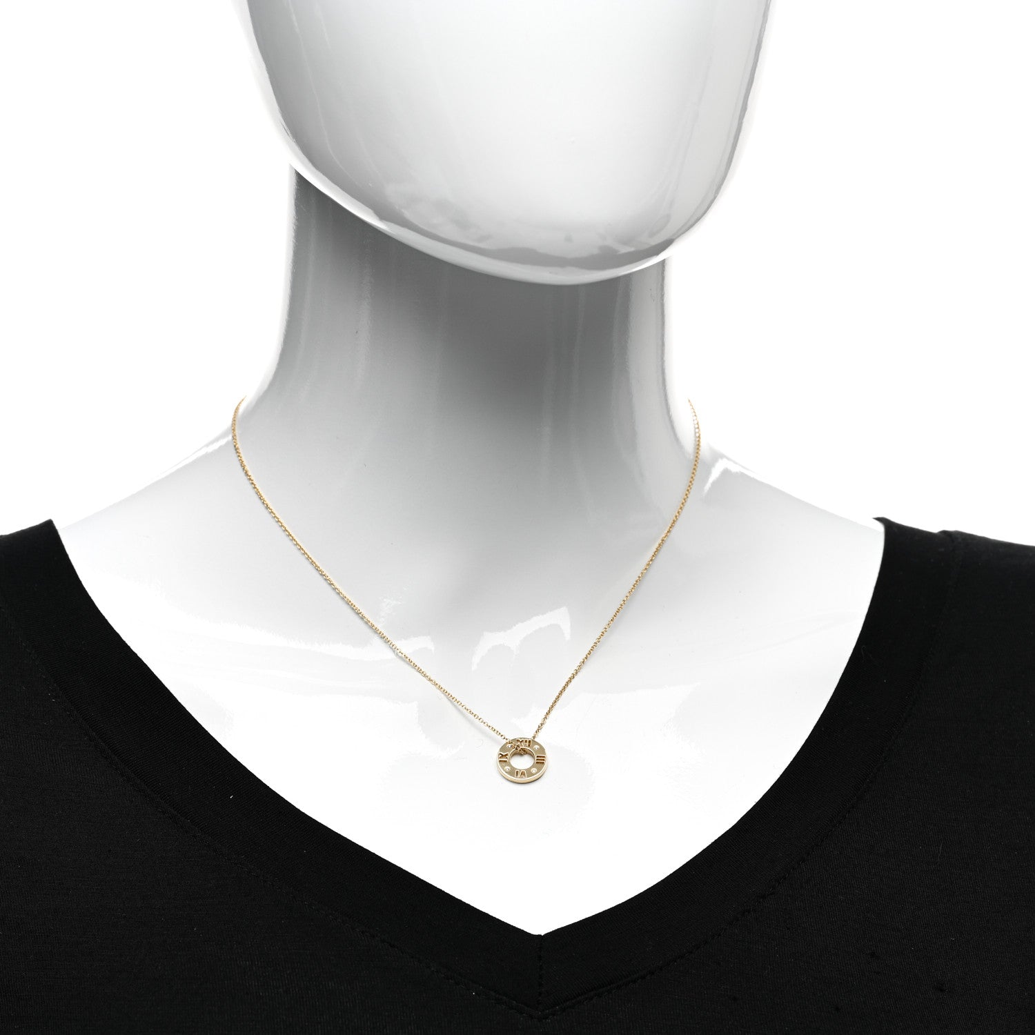 Tiffany 18K Yellow Gold Diamond Atlas Pierced Pendant Necklace 2 of 4