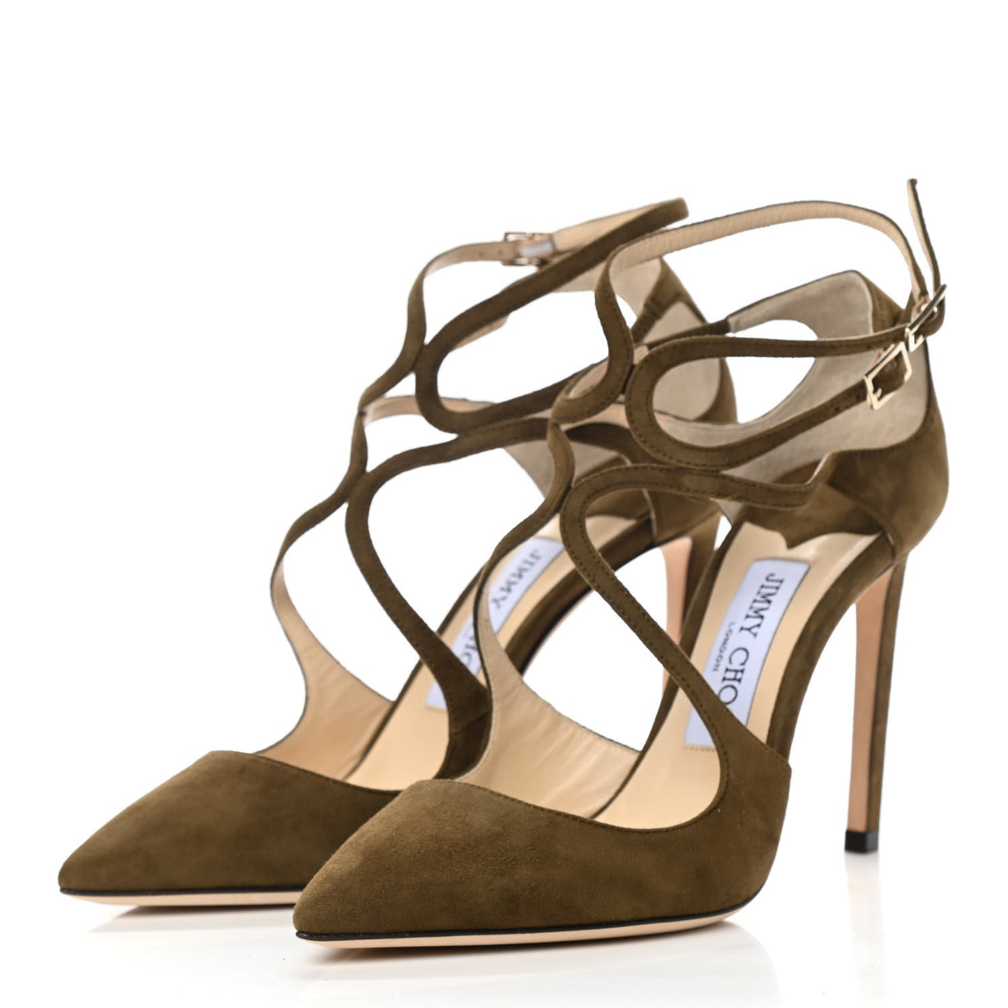 Suede Lancer 100 Pumps 36 Olive