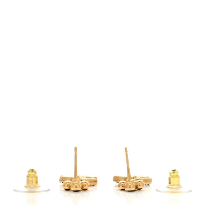 Chanel Crystal CC Drop Earrings Gold Black 3 of 4