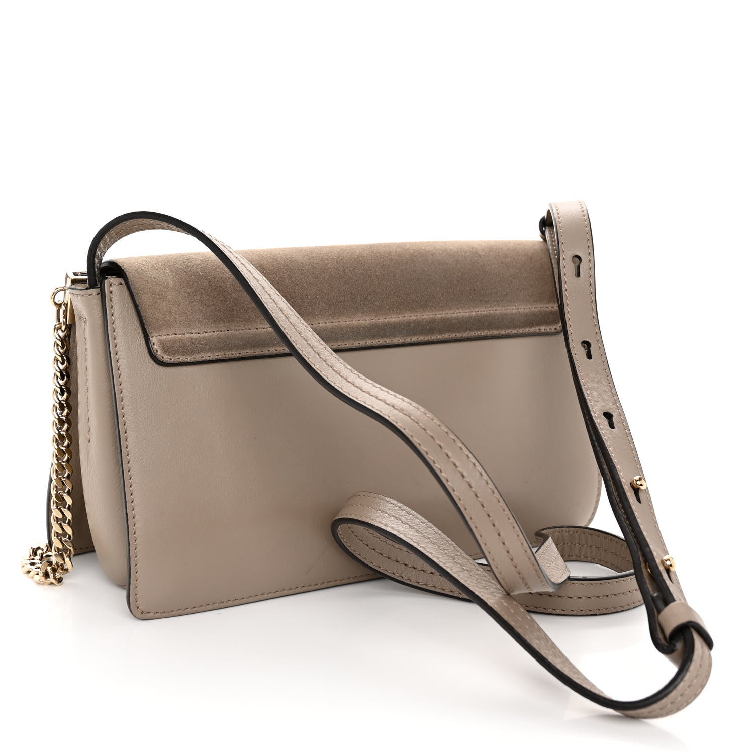 Chloe Suede Calfskin Small Faye Shoulder Bag Motty Grey 3 of 10
