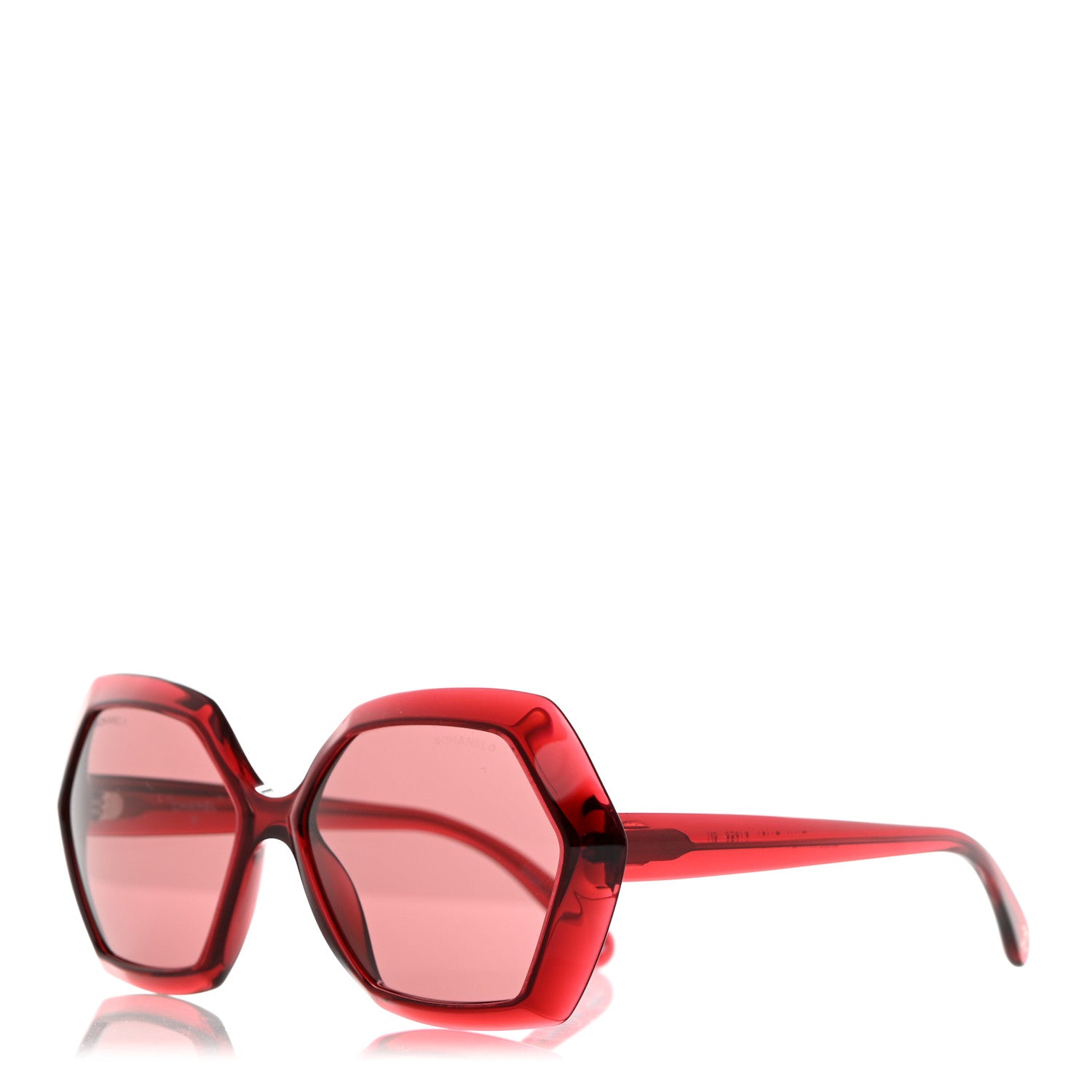 Chanel Acetate Transparent CC Sunglasses 71191 Red 1 of 8