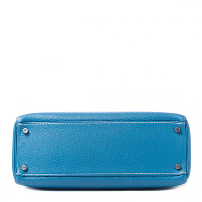 Hermes Togo Kelly Retourne 32 Blue Jean 5 of 32