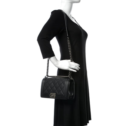 Chanel Calfskin Double Stitch Medium Boy Flap Black 2 of 14