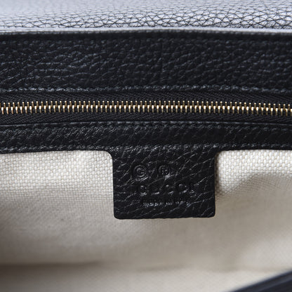 Gucci Pebbled Calfskin Medium Soho Flap Crossbody Black 9 of 11