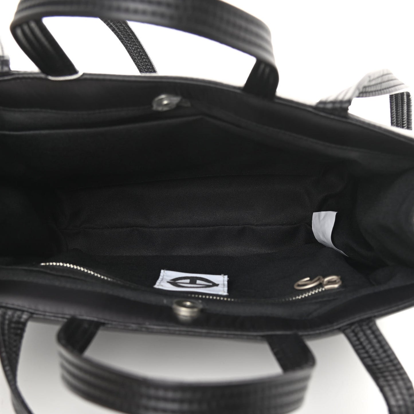 Nylon Medium Puff Shopping Bag Black
