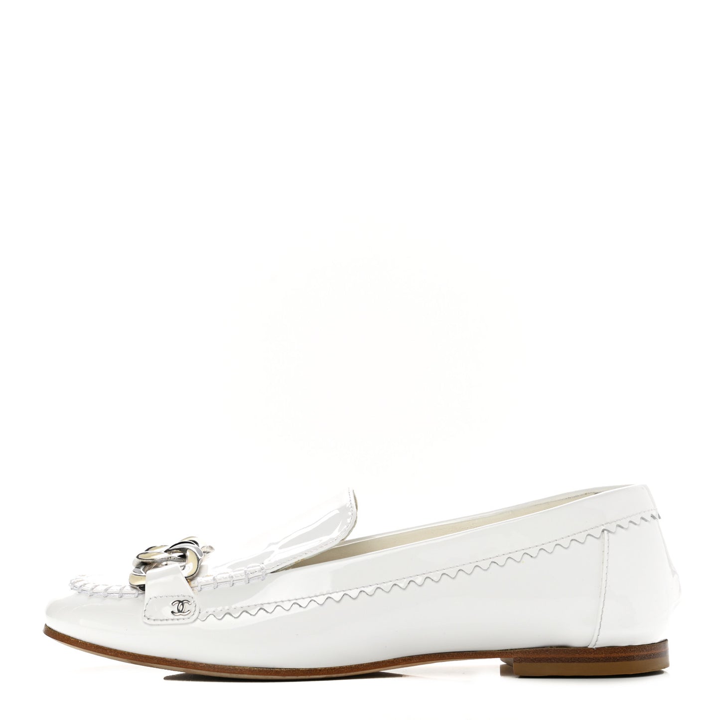 Patent CC Mocassin Loafers 38 White