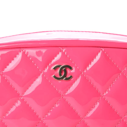 Chanel Patent Quilted Medium Curvy Pouch Cosmetic Case Pink 9 of 9