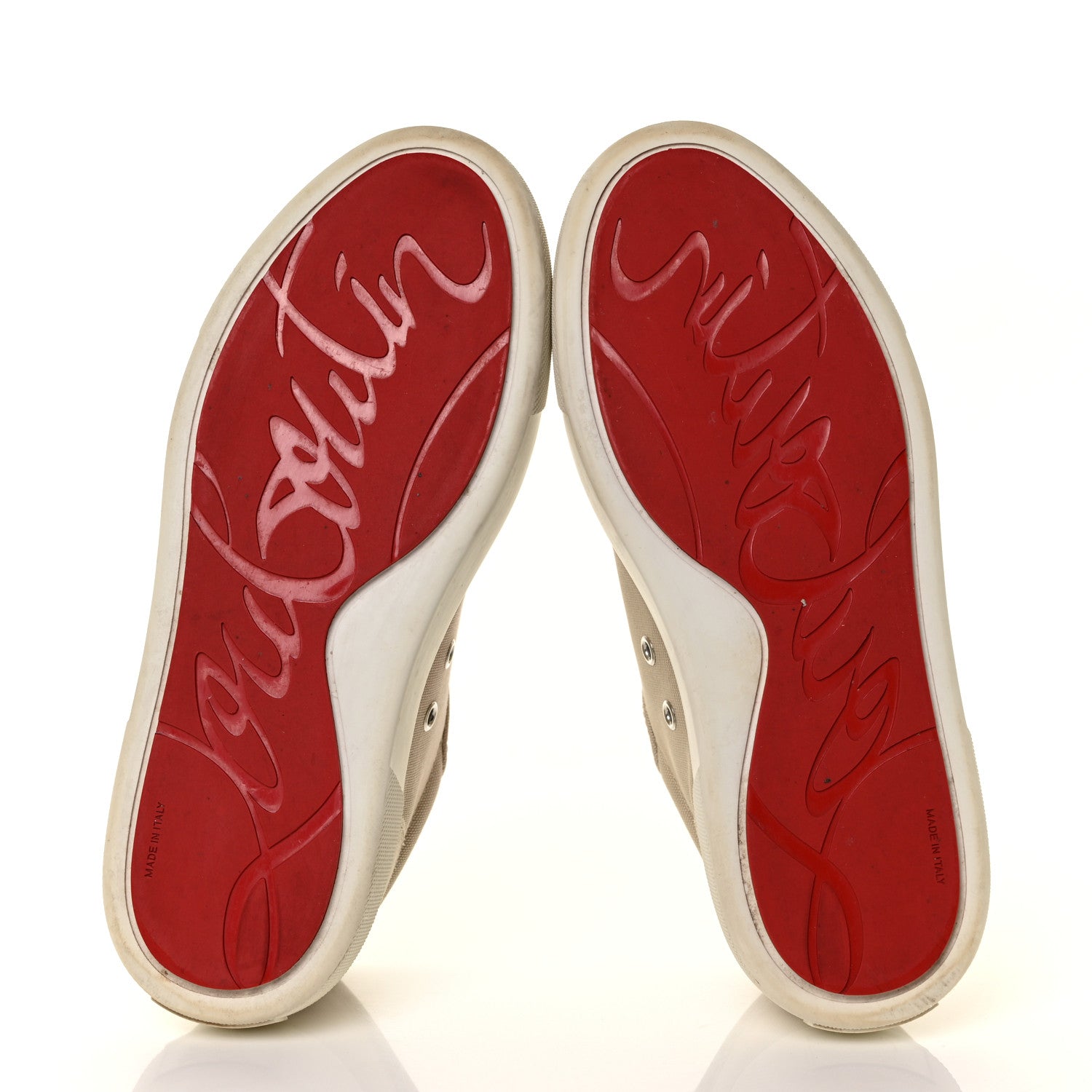 Christian Louboutin Canvas Simplerui Flat Sneakers 38.5 Beige White 6 of 8