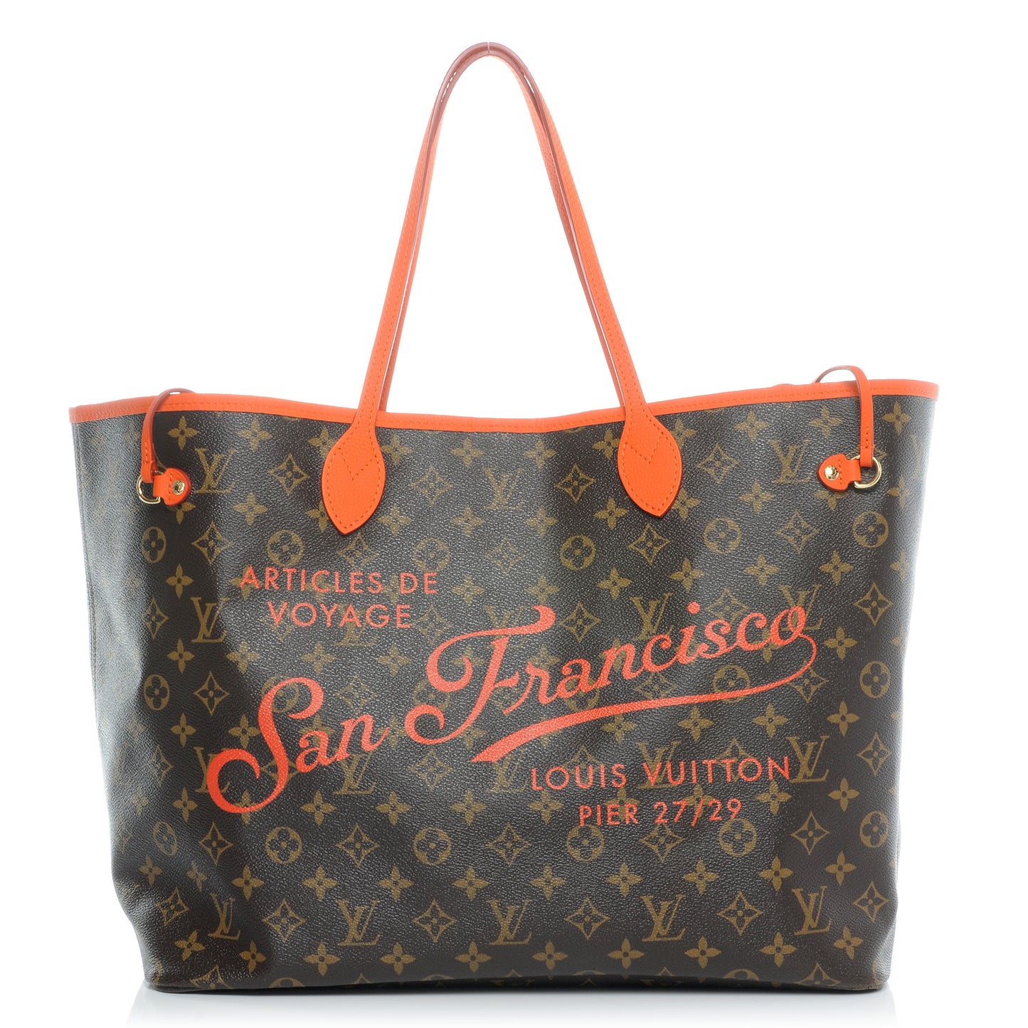 Monogram Ikat San Francisco LV Cup Neverfull GM Orange