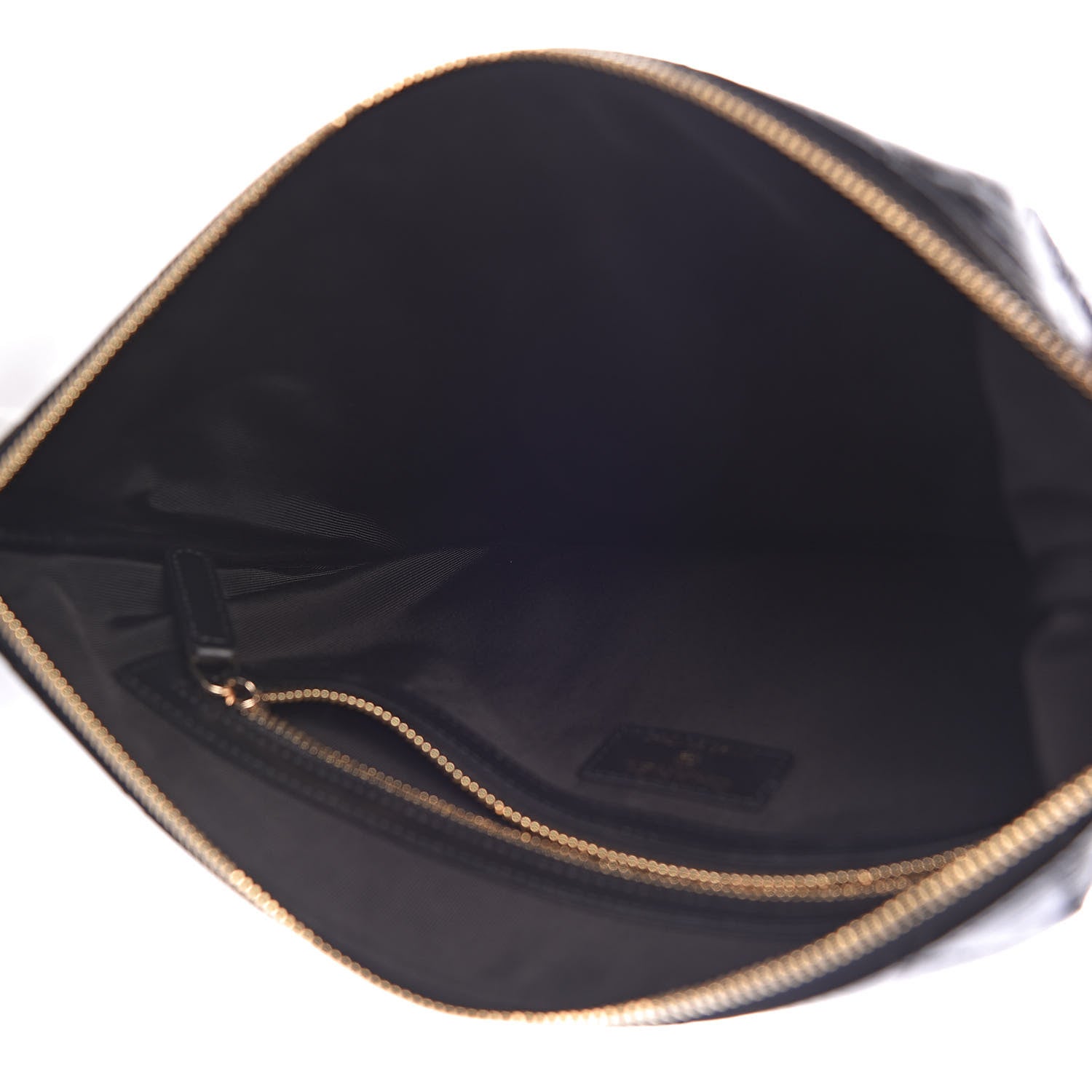 Chanel Shiny Crumpled Calfskin Quilted Medium Night by the C Pouch Clutch Black 5 of 8