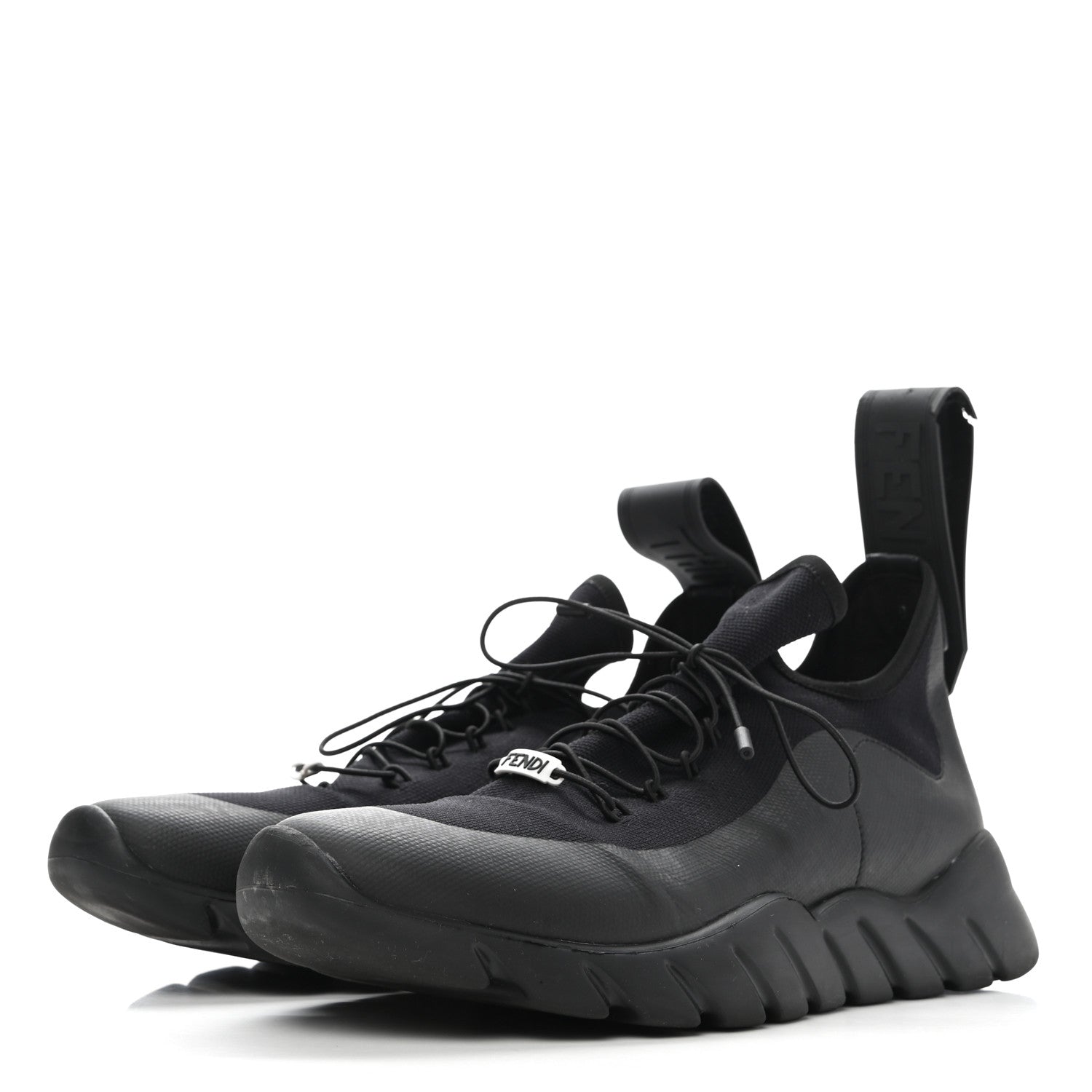 Fendi Coated Mesh Vocab High Top Sneakers 8 Black 3 of 10