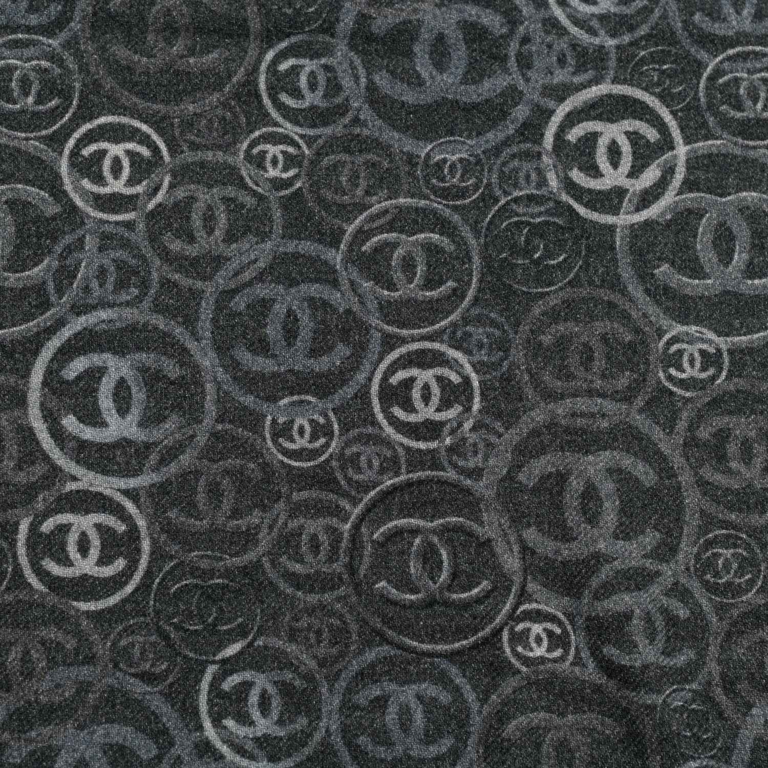 Chanel Cashmere Quilted Print CC Scarf Grey Multicolor 3 of 5