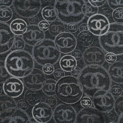 Chanel Cashmere Quilted Print CC Scarf Grey Multicolor 3 of 5