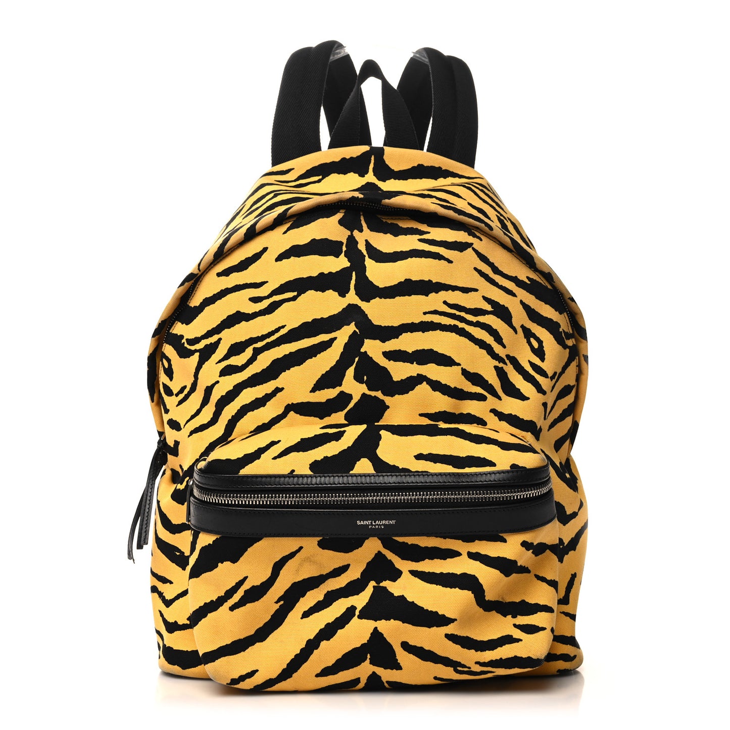 Canvas Zebra Print City Backpack Yellow Black
