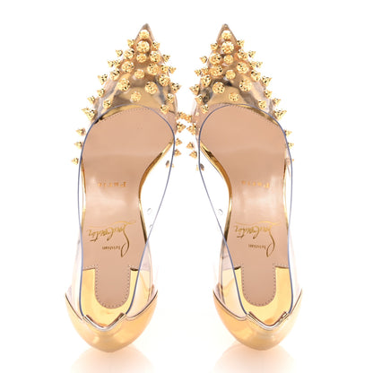 Christian Louboutin PVC Patent Collaclou 100 Pumps 35 Gold 2 of 9
