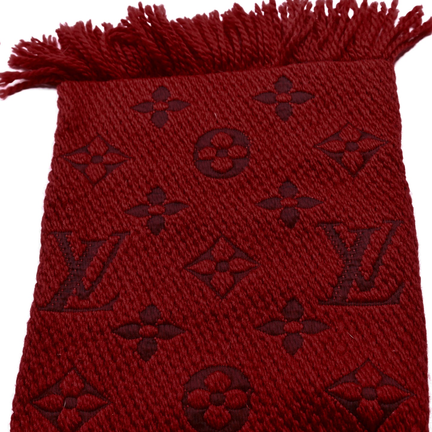 Wool Silk Logomania Scarf Rubis