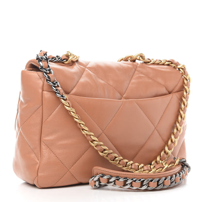 Chanel Lambskin Quilted Large Chanel 19 Flap Brown 3 of 10
