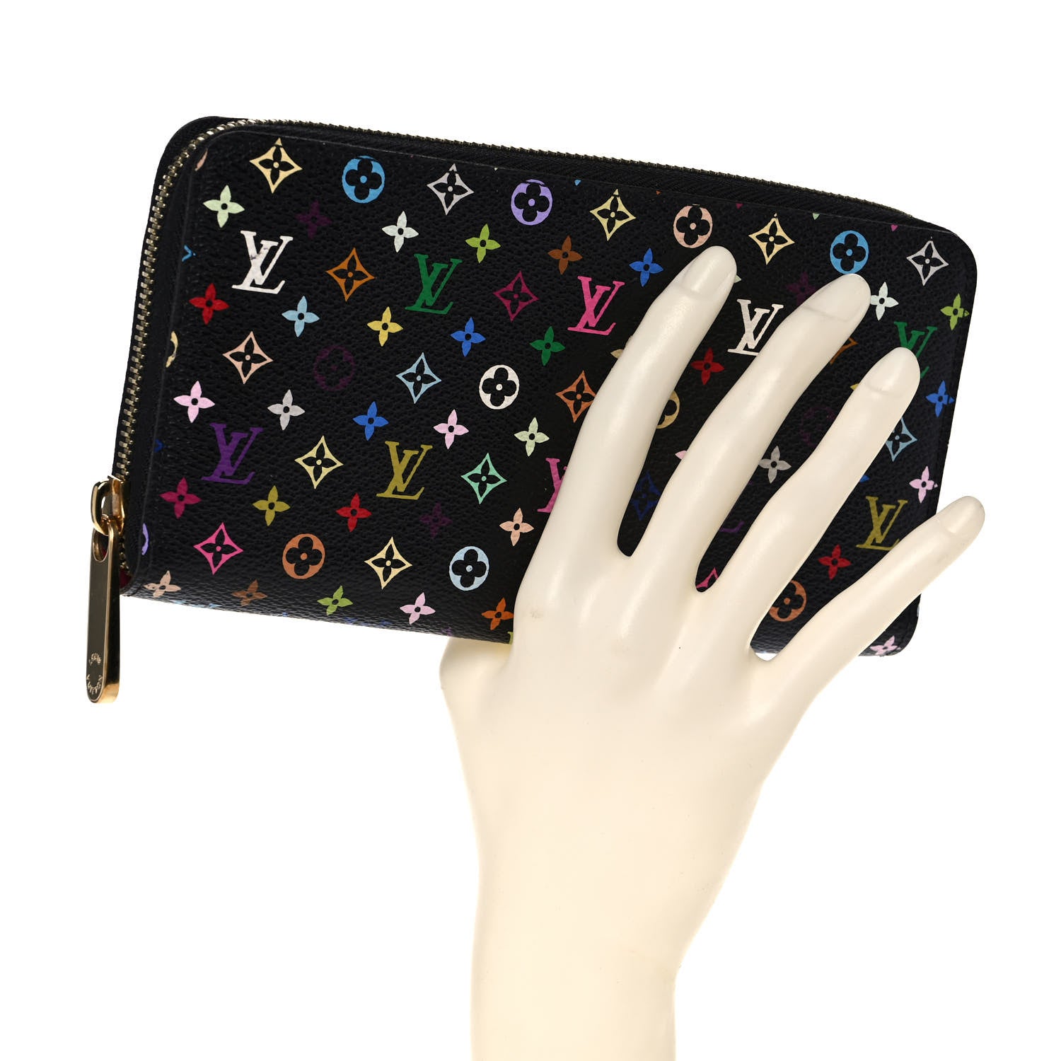 Louis Vuitton Monogram Multicolor Zippy Wallet Black Grenade 2 of 12