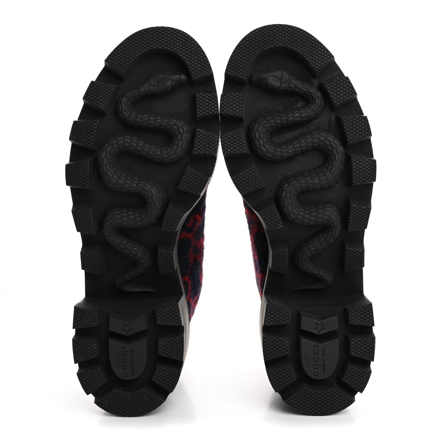 Gucci Covered Wool Big GG Monogram Womens Lace Up Combat Ankle