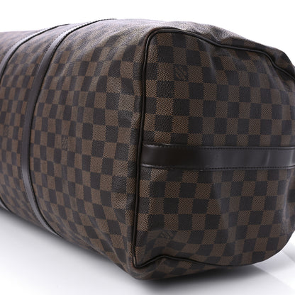 Louis Vuitton Damier Ebene Keepall Bandouliere 55 10 of 13