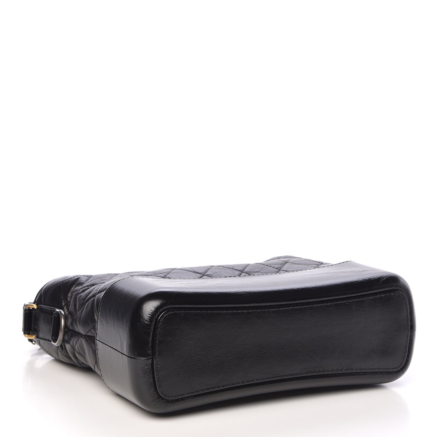 Aged Calfskin Quilted Medium Gabrielle Hobo Black