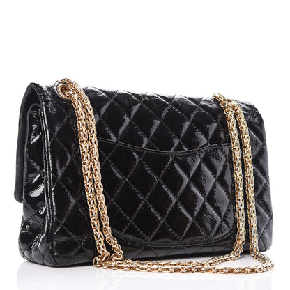 Chanel Distressed Patent Quilted 2.55 Reissue 226 Flap Black 4 of 11