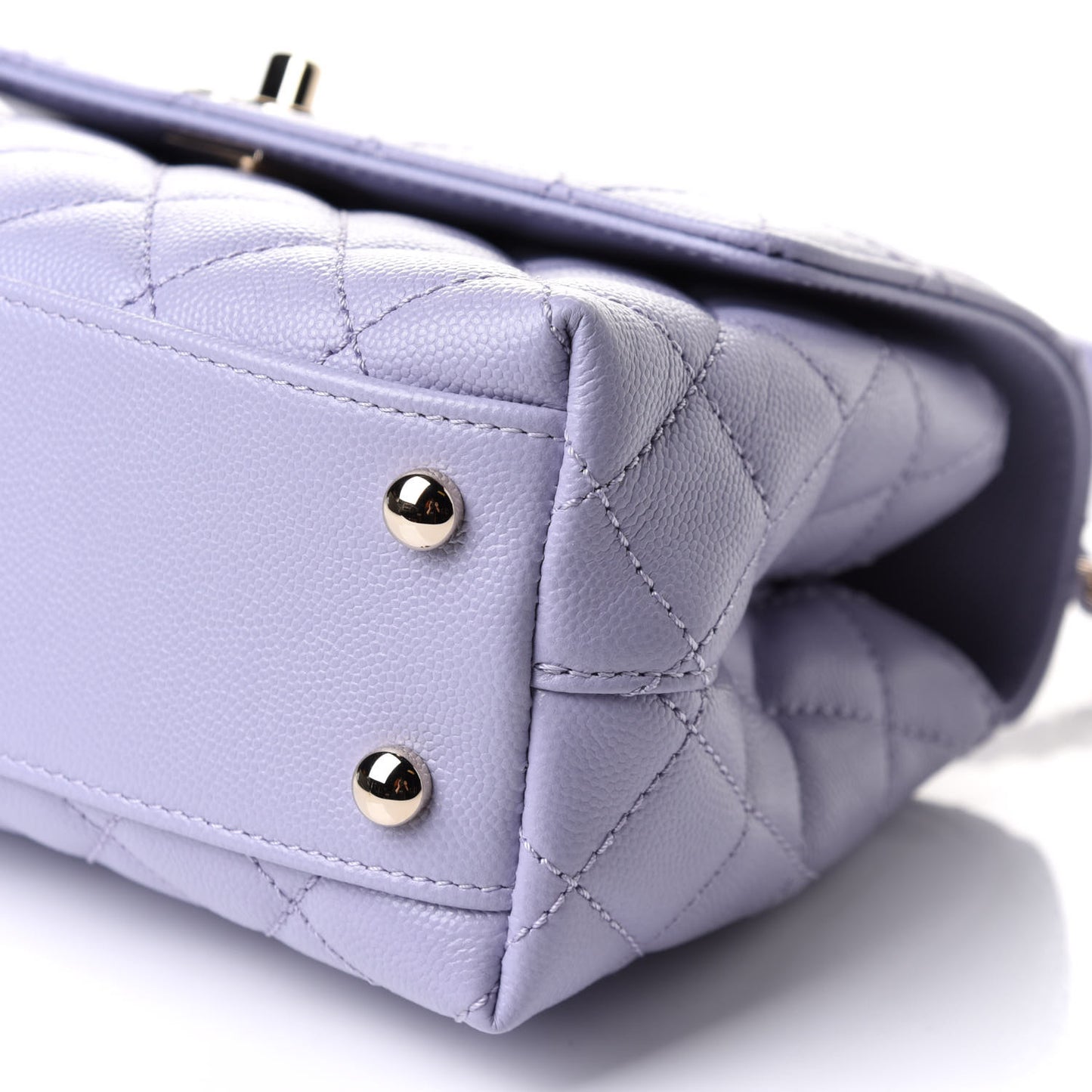 Caviar Quilted Mini Coco Handle Flap Light Purple