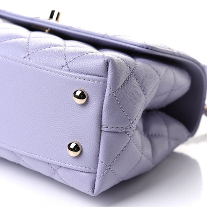Chanel Caviar Quilted Mini Coco Handle Flap Light Purple 10 of 11