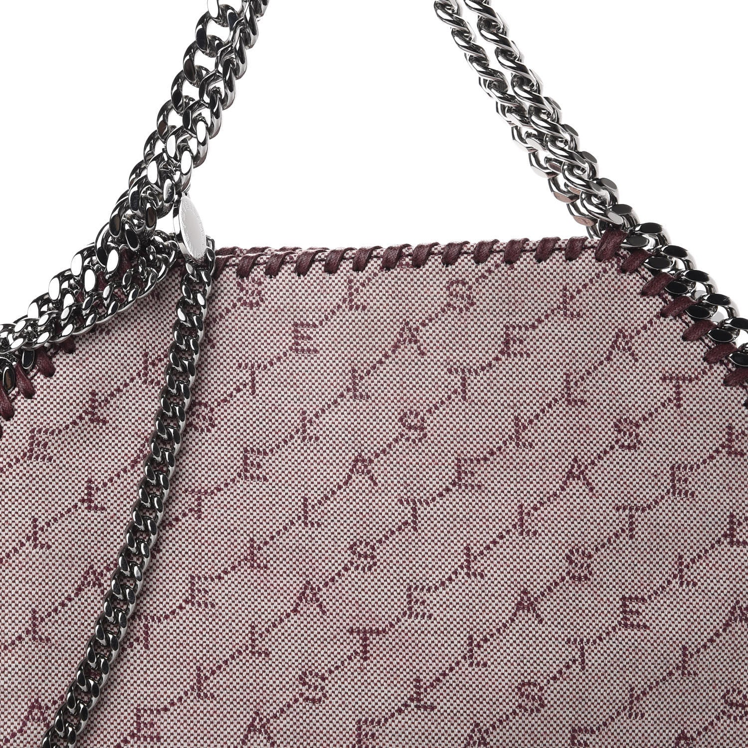 Stella McCartney Denim Logo Mini Falabella Tote Burgundy 8 of 8