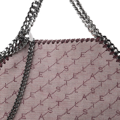 Stella McCartney Denim Logo Mini Falabella Tote Burgundy 8 of 8