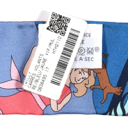 Hermes Silk Carres Volants Twilly Bleu Jaune Vif Multicolor 4 of 4