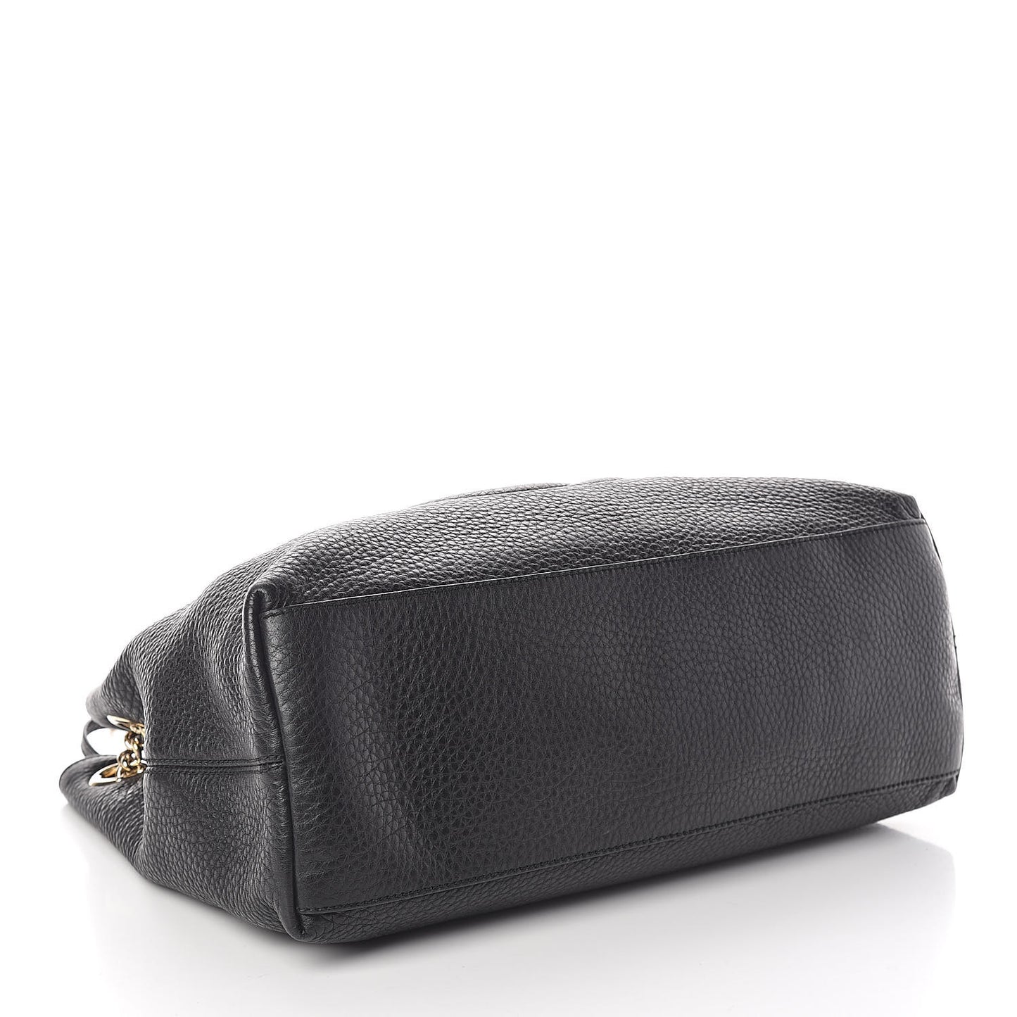 Pebbled Calfskin Medium Soho Chain Shoulder Bag Black