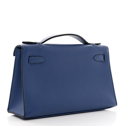Hermes Swift Kelly Pochette Clutch Bleu Brighton 3 of 10
