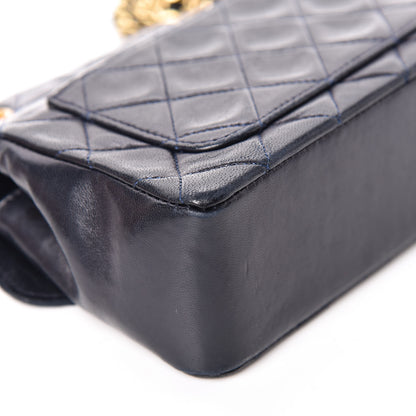 Chanel Lambskin Quilted Small Single Flap Navy 16 of 17