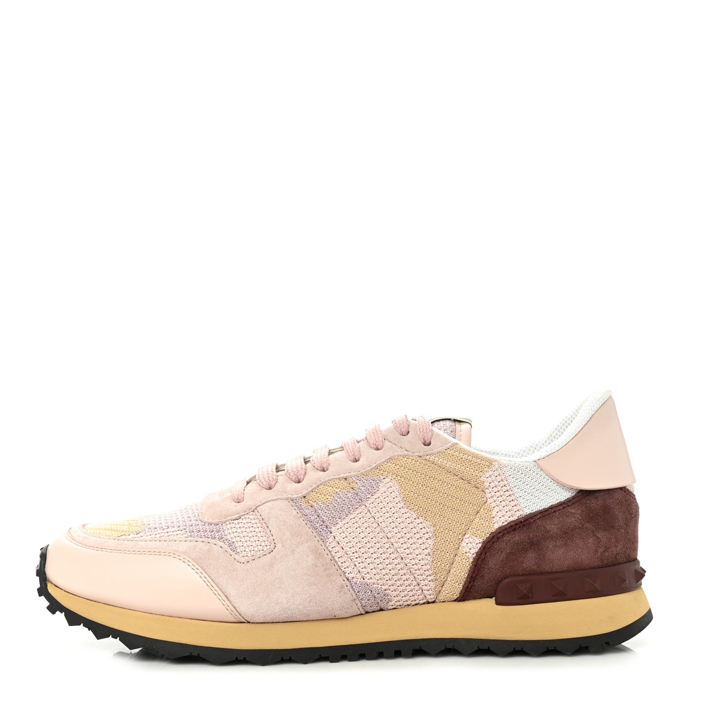 Mesh Fabric Suede Camouflage Womens Rockrunner Sneakers 40 Multicolor