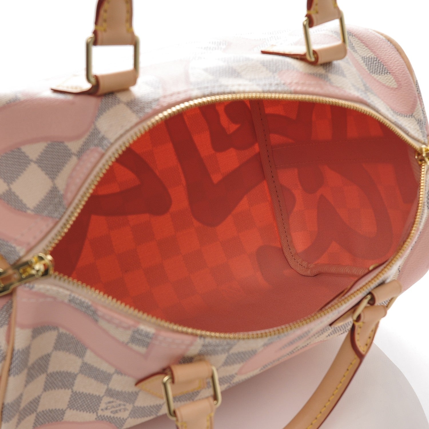 Louis Vuitton Damier Azur Tahitienne Speedy Bandouliere 30 Rose Ballerine 5 of 6
