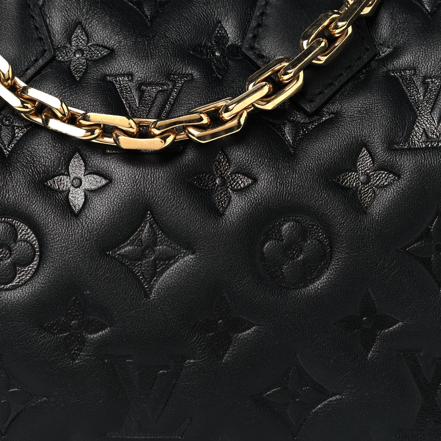 Louis Vuitton Lambskin Embossed Monogram Speedy 22 Bandouliere Black 7 of 12