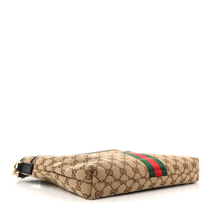 Gucci GG Monogram Web Flat Messenger Bag Black 4 of 11