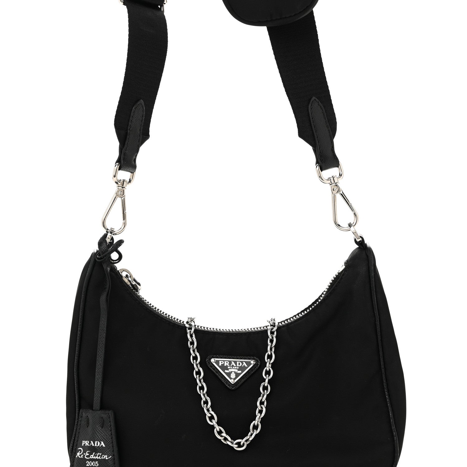 Prada Nylon Re-Edition 2005 Shoulder Bag Black 7 of 9