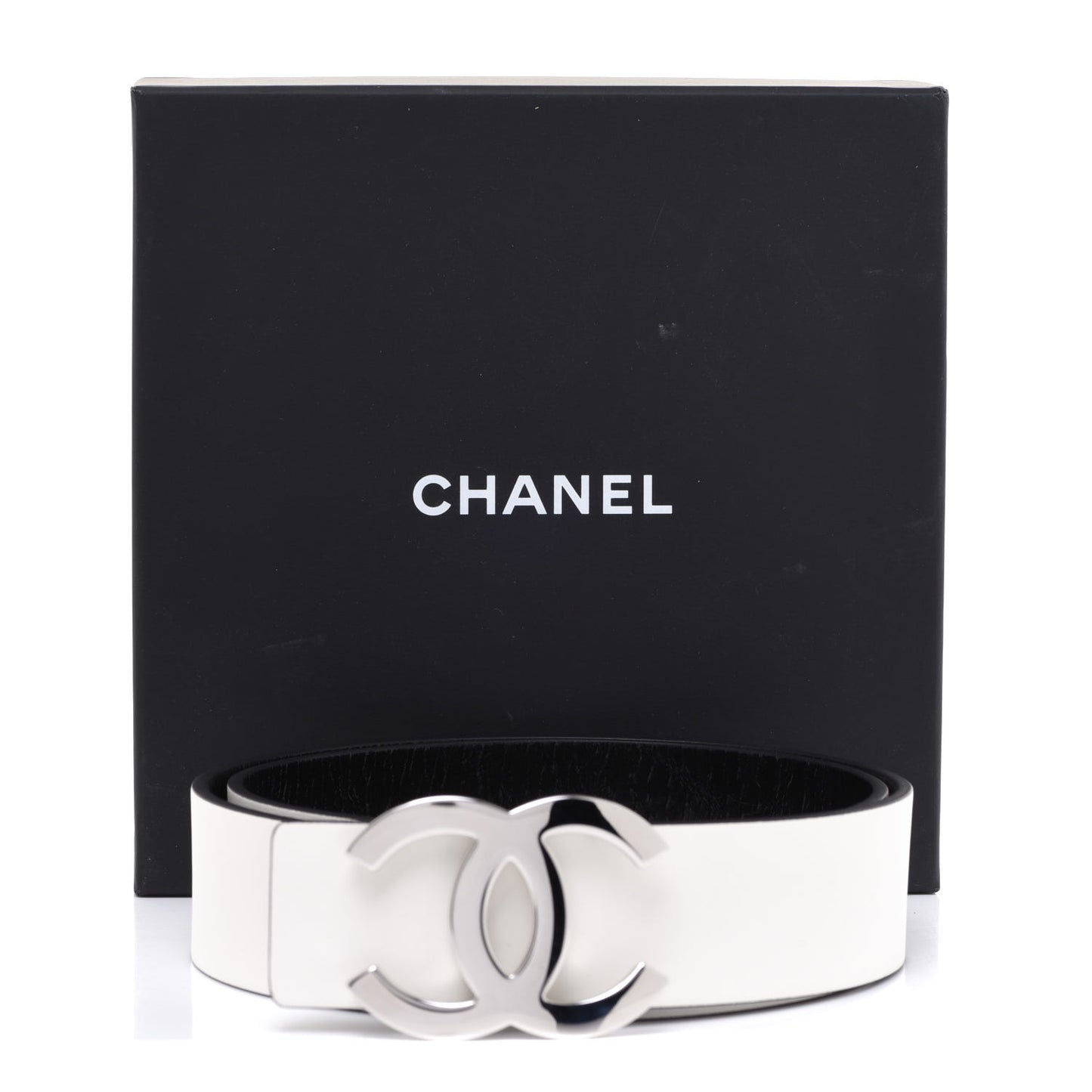 Calfskin CC Reversible Belt 75 Black White