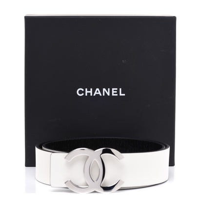 Chanel Calfskin CC Reversible Belt 75 Black White 6 of 6