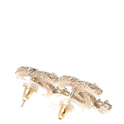 Chanel Enamel CC Baroque Earrings Black Gold 4 of 6