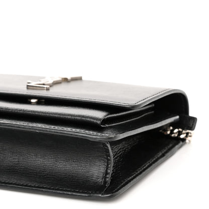 Saint Laurent Calfskin Monogram Sunset Chain Wallet Black 9 of 10