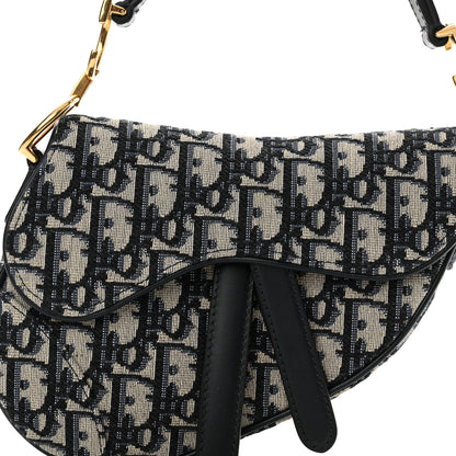Christian Dior Oblique Mini Saddle Bag Blue 8 of 11