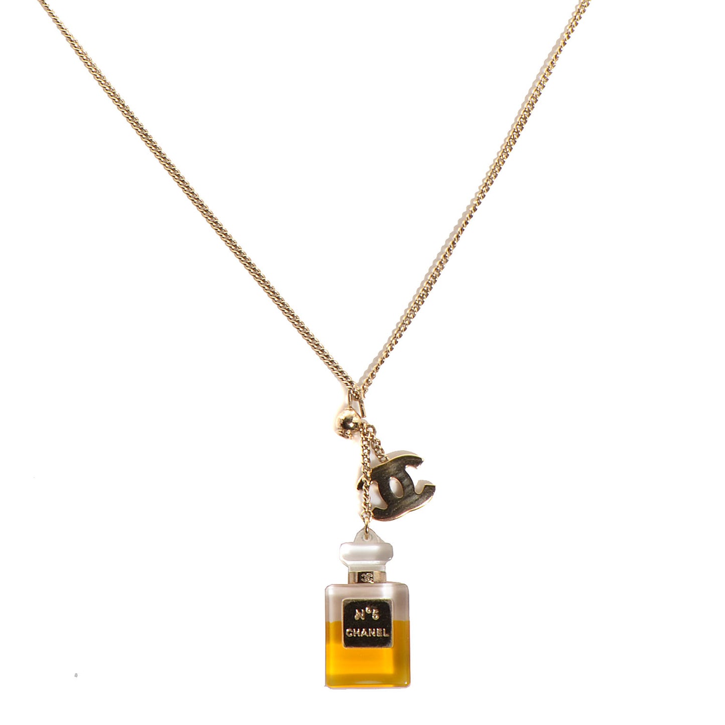 N°5 Perfume CC Necklace Gold