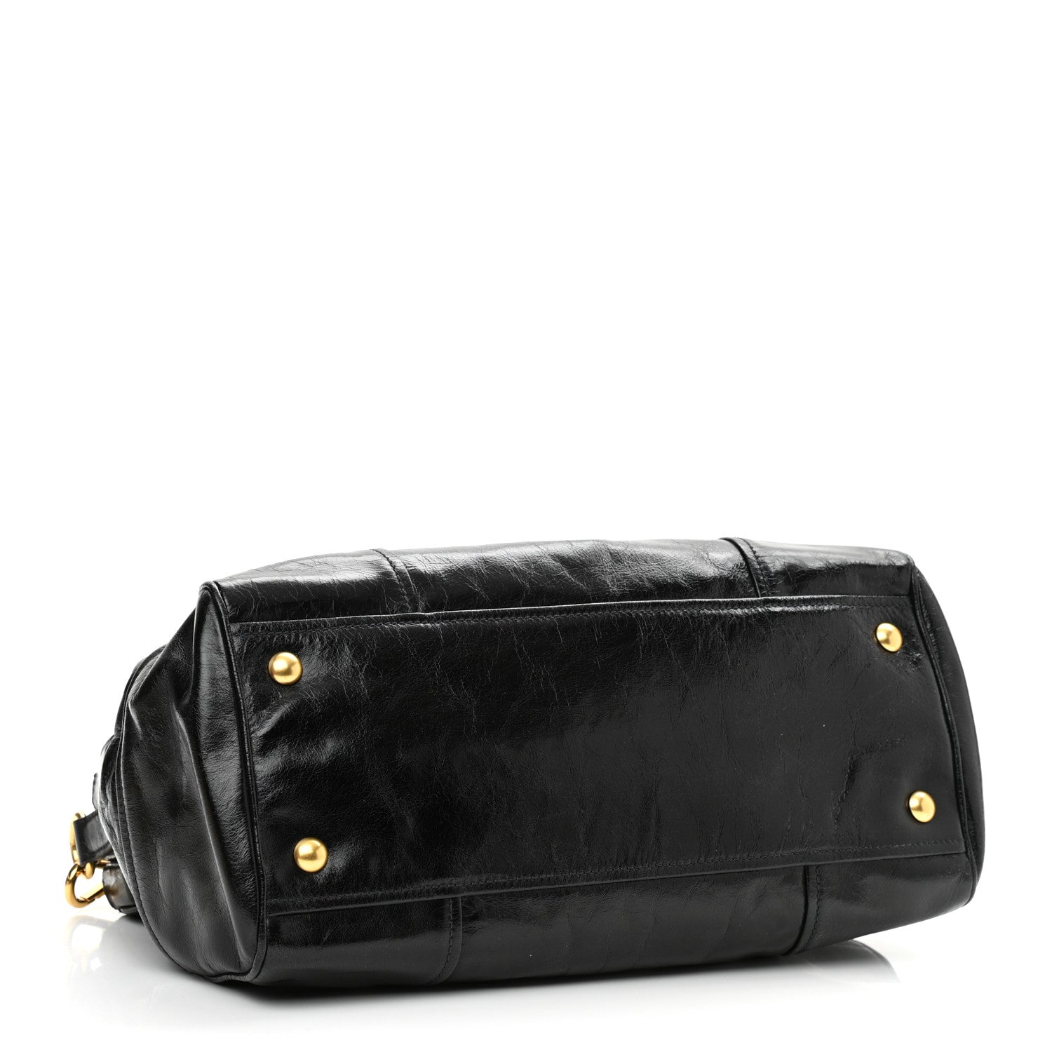 Miu Miu Vitello Shine Top Handle Satchel Black 4 of 9