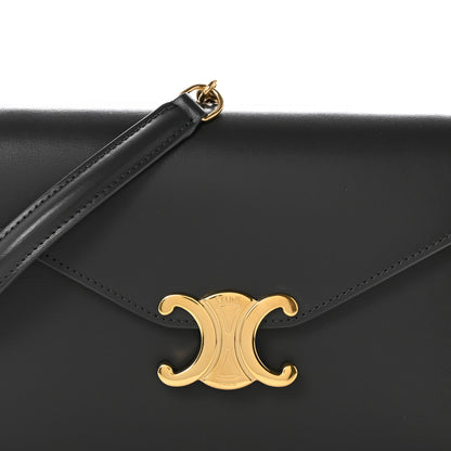 Celine Shiny Calfskin Triomphe Margo Wallet on Chain Anthracite 9 of 14