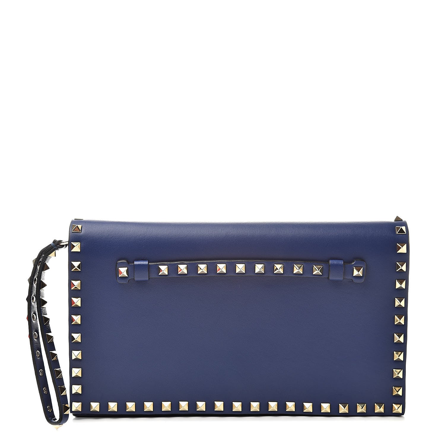 Valentino Garavani Nappa Rockstud Wristlet Clutch Blue China 1 of 10